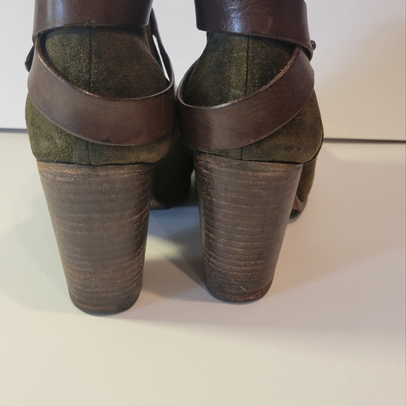 Rag & Bone Ankle Boots Womens Shoes EU40 Harrow Green Suede Leather Booties - Picture 3 of 6